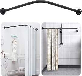 L-förmige Duschvorhangstange, einstellbare
