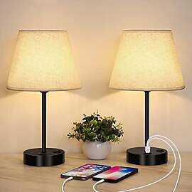 LIANTRAL 2er-Set Nachttischlampen mit 2