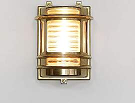 Licht-Erlebnisse Außenlampe Wand Messing Glas