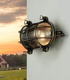 Licht-Erlebnisse Außenwandleuchte Messing