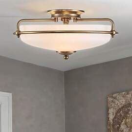 Licht-Erlebnisse Deckenlampe Weiß Messing Antik