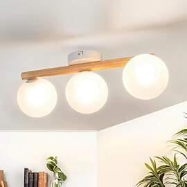 Licht-Erlebnisse Deckenleuchte Glas Holz Metall 47 