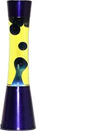 Licht-Erlebnisse Lavalampe aus Glas Aluminium Blau 