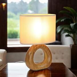 Licht-Erlebnisse Tischlampe Keramik Fuß Stoff