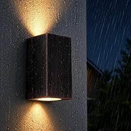 Licht-Erlebnisse Wandaußenleuchte Aluminium Glas