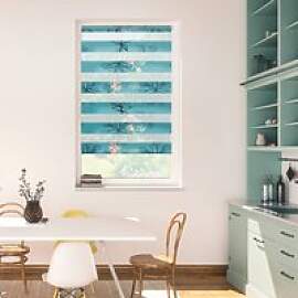 LICHTBLICK Doppelrollo Duo Aqua Floral blau B/L: