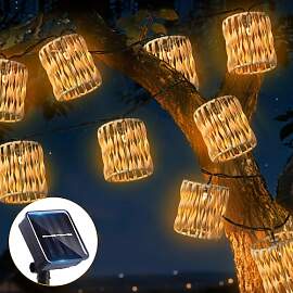 Lichterkette Außen Solar, 10er LED Lampions