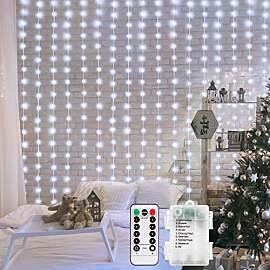 Lichtervorhang 2x2m 200 LED Lichterkettenvorhang 8 
