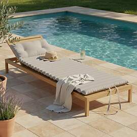 Liegenauflage Luna ca. 180x60x5 cm Beige