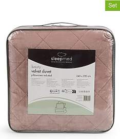 Lifa Living - 3tlg. Tagesdecken-Set in Rosa