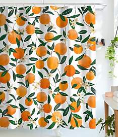 Lifeel Orange Duschvorhänge, Allover Fruits
