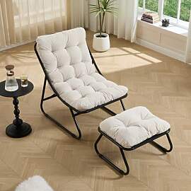 LIFEISLE Ohrensessel Loungestuhl mit Fußstütze,