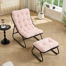 LIFEISLE Ohrensessel Loungestuhl mit Fußstütze,