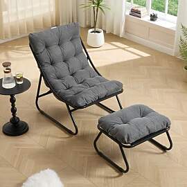 LIFEISLE Ohrensessel Loungestuhl mit Fußstütze,