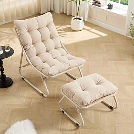 LIFEISLE Ohrensessel Loungestuhl mit Fußstütze,