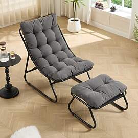 LIFEISLE Ohrensessel Loungestuhl mit Fußstütze,