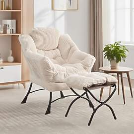 LIFEISLE Ohrensessel mit Hocker, Lazy Chair mit