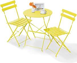 LIFERUN Bistro Set Metall, Klappbar Balkonmöbel