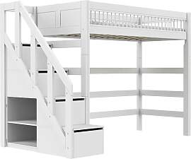 Lifetime Hochbett mit Treppe  Breeze ¦ weiß ¦
