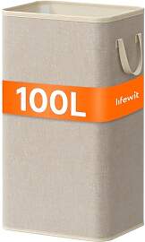 Lifewit 100L Großer Wäschekorb mit Griffen,
