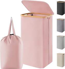 Lifewit 100L Wäschekorb mit Deckel, Wäschekörbe 