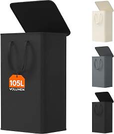 Lifewit 105L Wäschekorb mit Deckel, Wäschekorb
