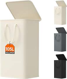 Lifewit 105L Wäschekorb mit Deckel, Wäschekorb
