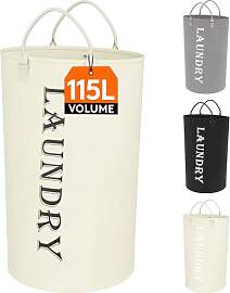 Lifewit 115 L Wäschekorb Faltbar, Wäschesammler, 
