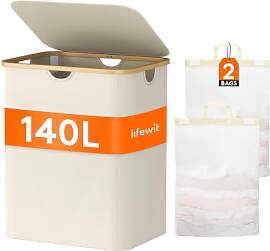 Lifewit 140L Wäschekorb mit Deckel, Große
