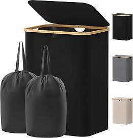 Lifewit 150L Wäschekorb mit Deckel, Wäschekörbe 