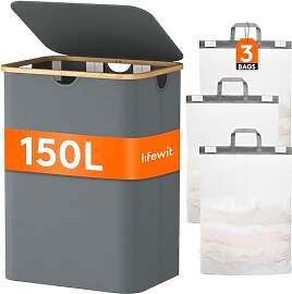 Lifewit 150L Wäschekorb mit Deckel,