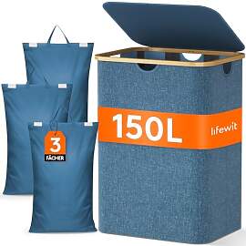 Lifewit 150L Wäschekorb mit Deckel,