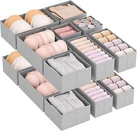 Lifewit 16 er Set Schubladen Organizer, Schrank