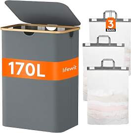 Lifewit 170L Wäschekorb mit Deckel, Große