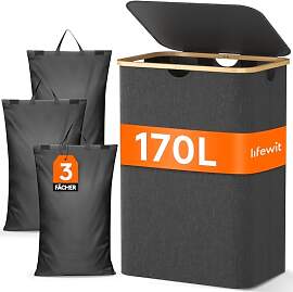 Lifewit 170L Wäschekorb mit Deckel, Große