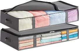 Lifewit 2 Stück 75L Unterbett Aufbewahrungsbox,
