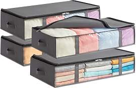 Lifewit 4 Stück 90L Unterbett Aufbewahrungsbox,