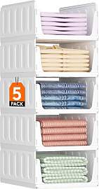 Lifewit 5 Pack Stapelbar Kleiderschrank Organizer, 