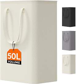 Lifewit 50L Wäschekorb schmal mit Griffen,