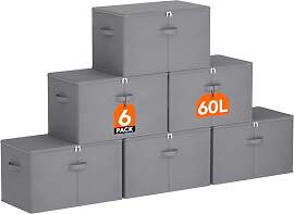 Lifewit 60L Aufbewahrungsbox mit Deckel, Faltbare