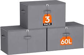 Lifewit 60L Aufbewahrungsbox mit Deckel, Faltbare