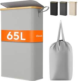 Lifewit 65L Wäschekorb Schmal mit Deckel,
