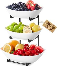 Lifewit Obst Etagere mit 3 Etagen, Kunstsoff