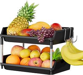 Lifewit Obstaufbewahrung mit 2 Bananenaufhängern, 