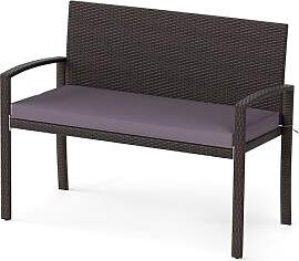 LIFEZEAL 2-Sitzer Gartenbank Polyrattan, Sitzbank