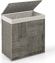 LIFEZEAL Handgeflochtener Rattan Wäschekorb, 110L 