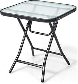 LIFEZEAL Klapptisch Glas, klappbar Bistrotisch