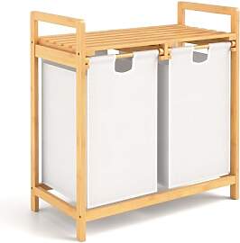 LIFEZEAL Wäschekorb Bambus, Wäschetonne mit
