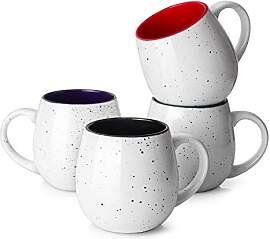 LIFVER 620 ml Kaffeetassen Set, 4 große