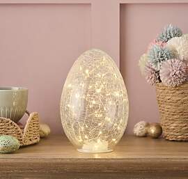 Lights4fun 21cm LED Osterei mit Timer Osterdeko